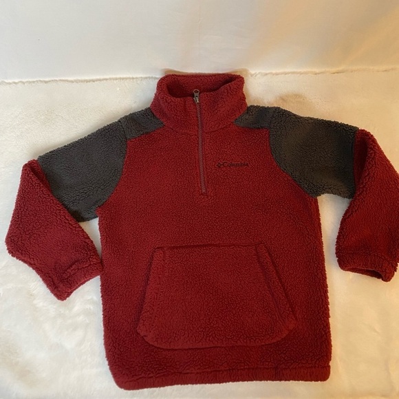 Columbia unisex sweater size small burgundy and grey - Picture 1 of 8